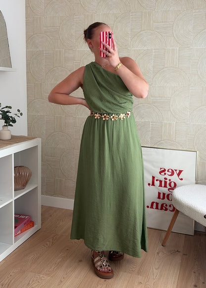 Robe longue olive - IRIS