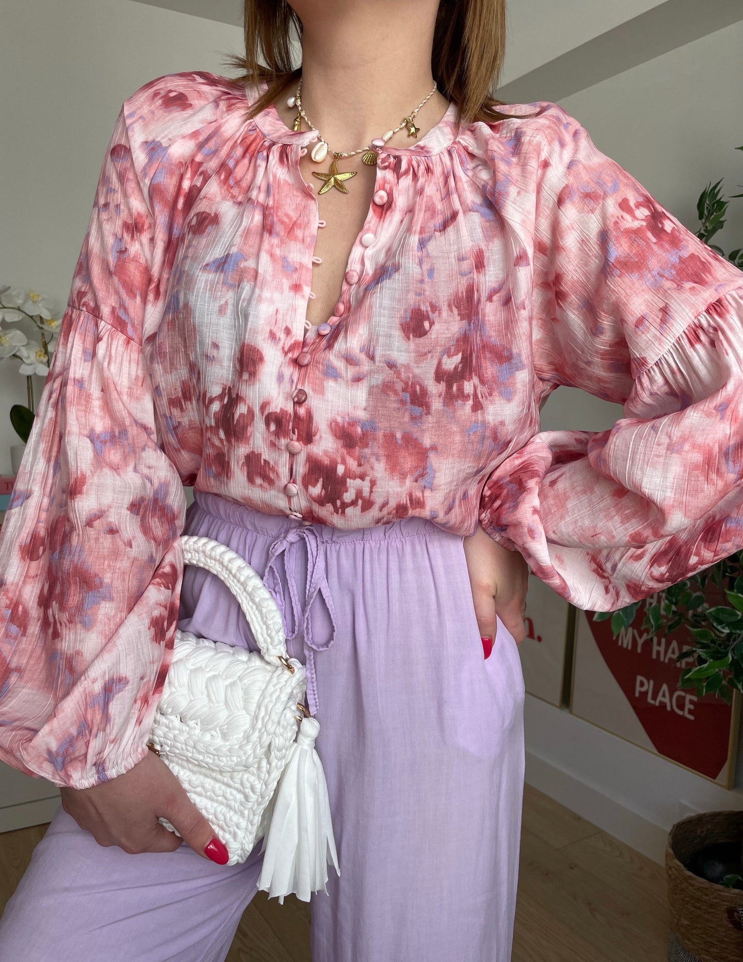 Pantalon fluide lilas CLAIRE