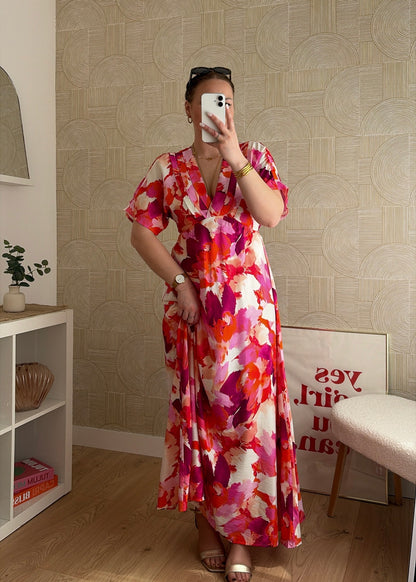 Robe (CURVY) rose - NINAO