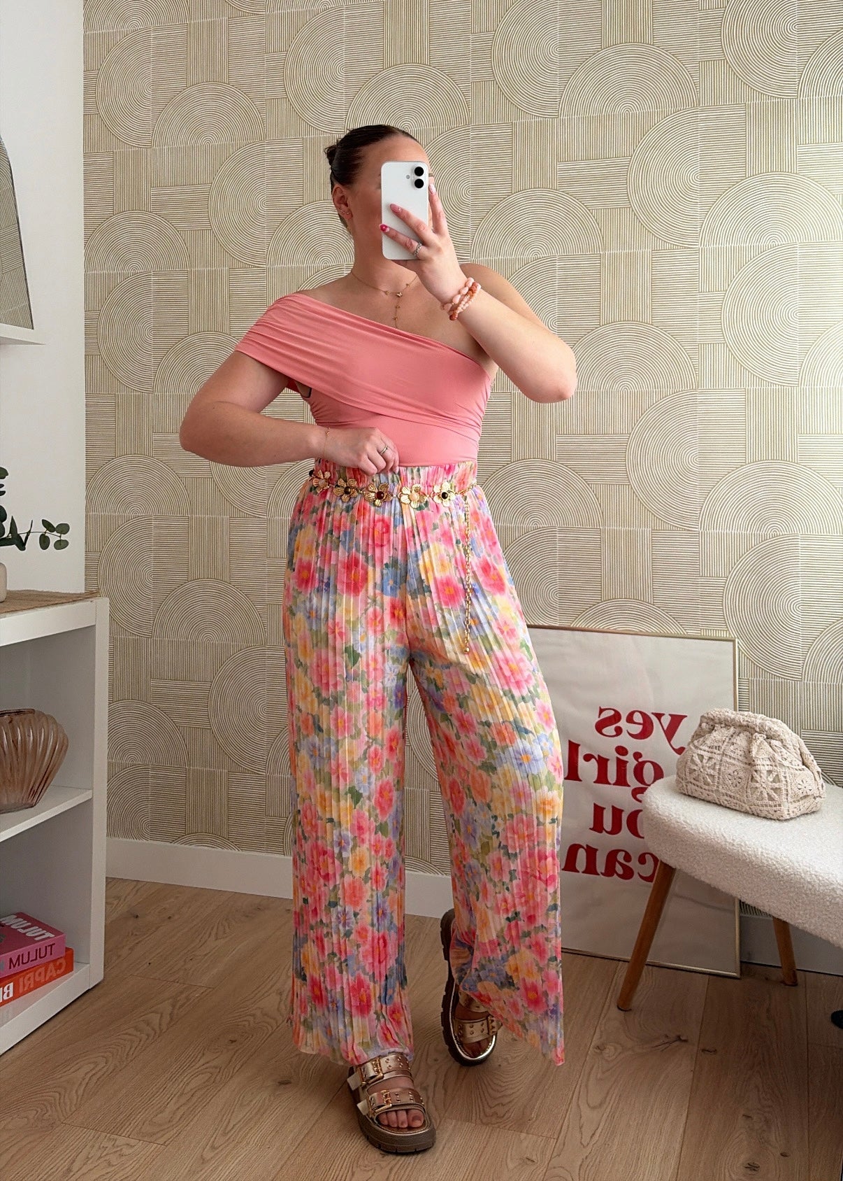 Pantalon plissé à fleurs - MIA