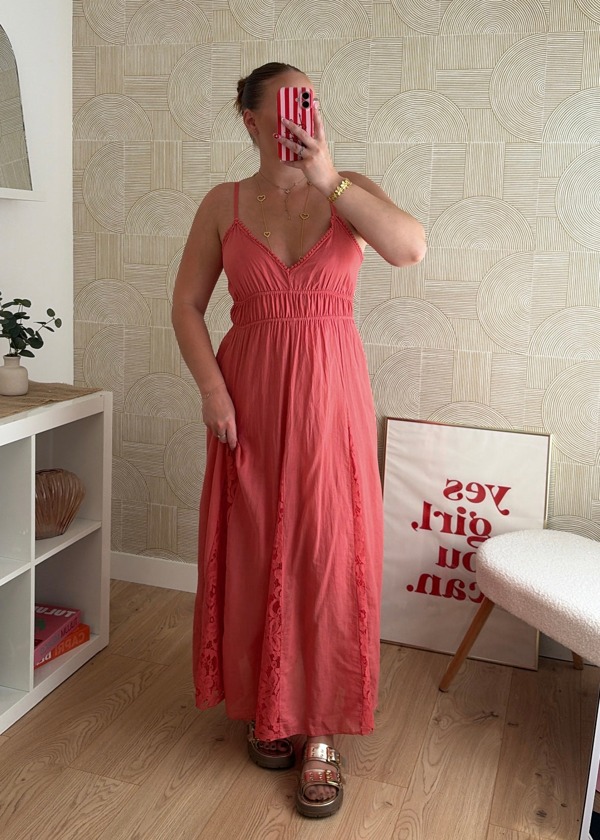 Robe longue saumon - AGATHE