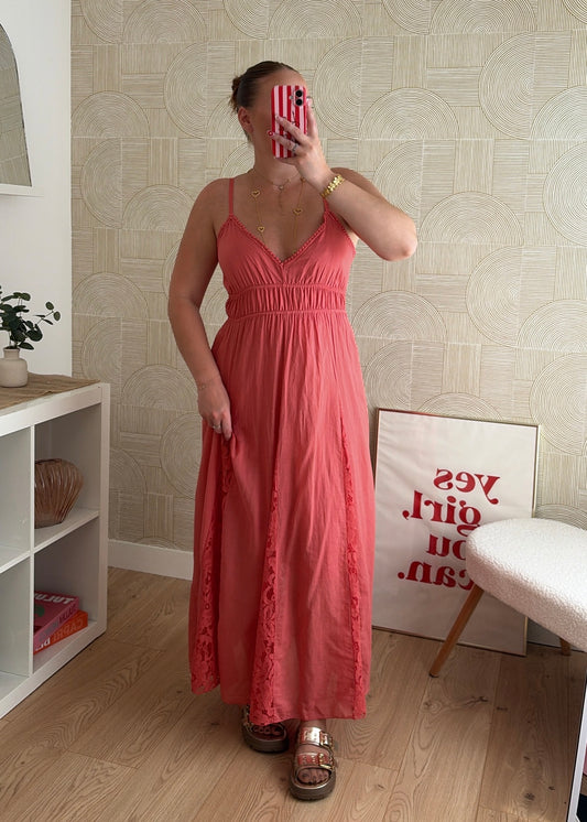 Robe longue saumon - AGATHE