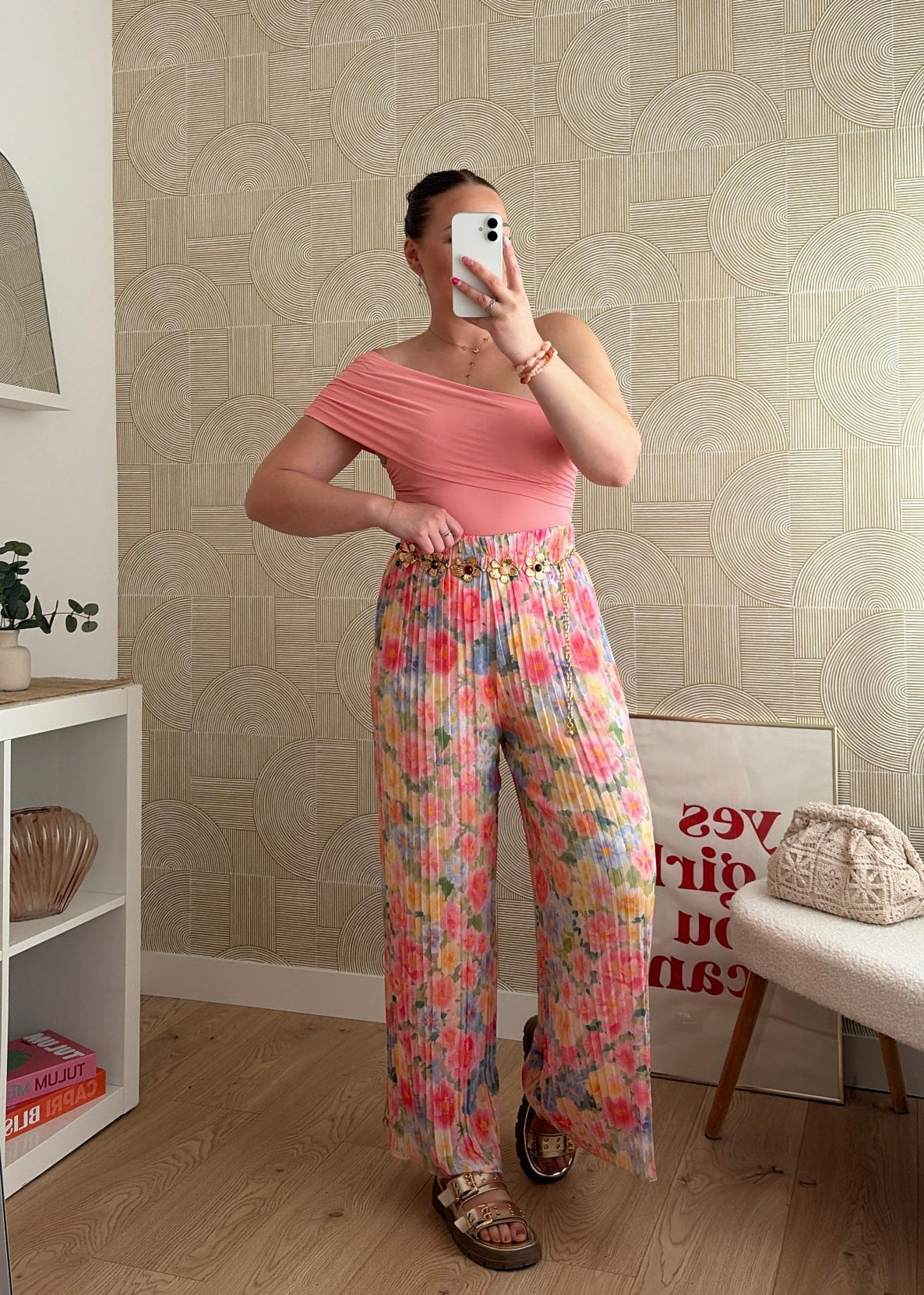 Pantalon plissé à fleurs - MIA