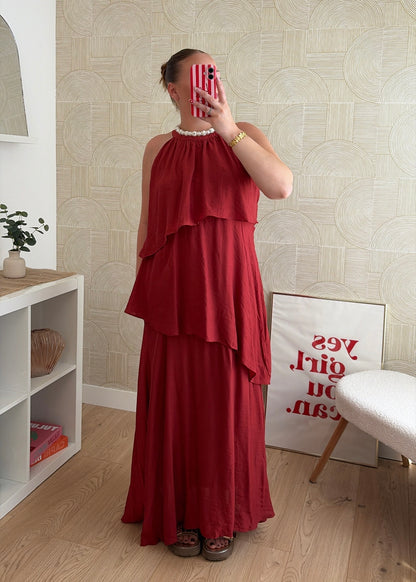 Robe longue rouille - ROMANE