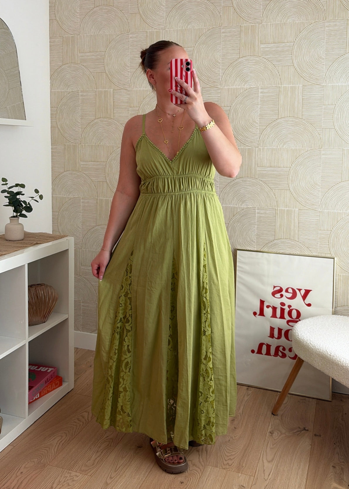 Robe longue olive - AGATHE
