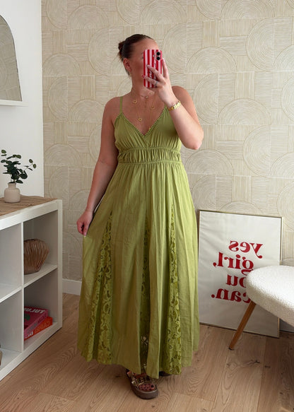 Robe longue olive - AGATHE