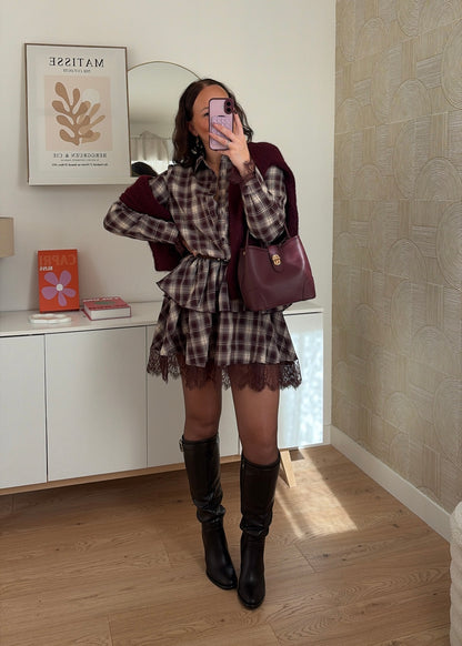 Robe chemise carreaux - DENSIA