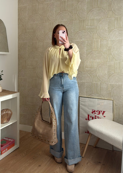 Jeans wide bleu - GIO