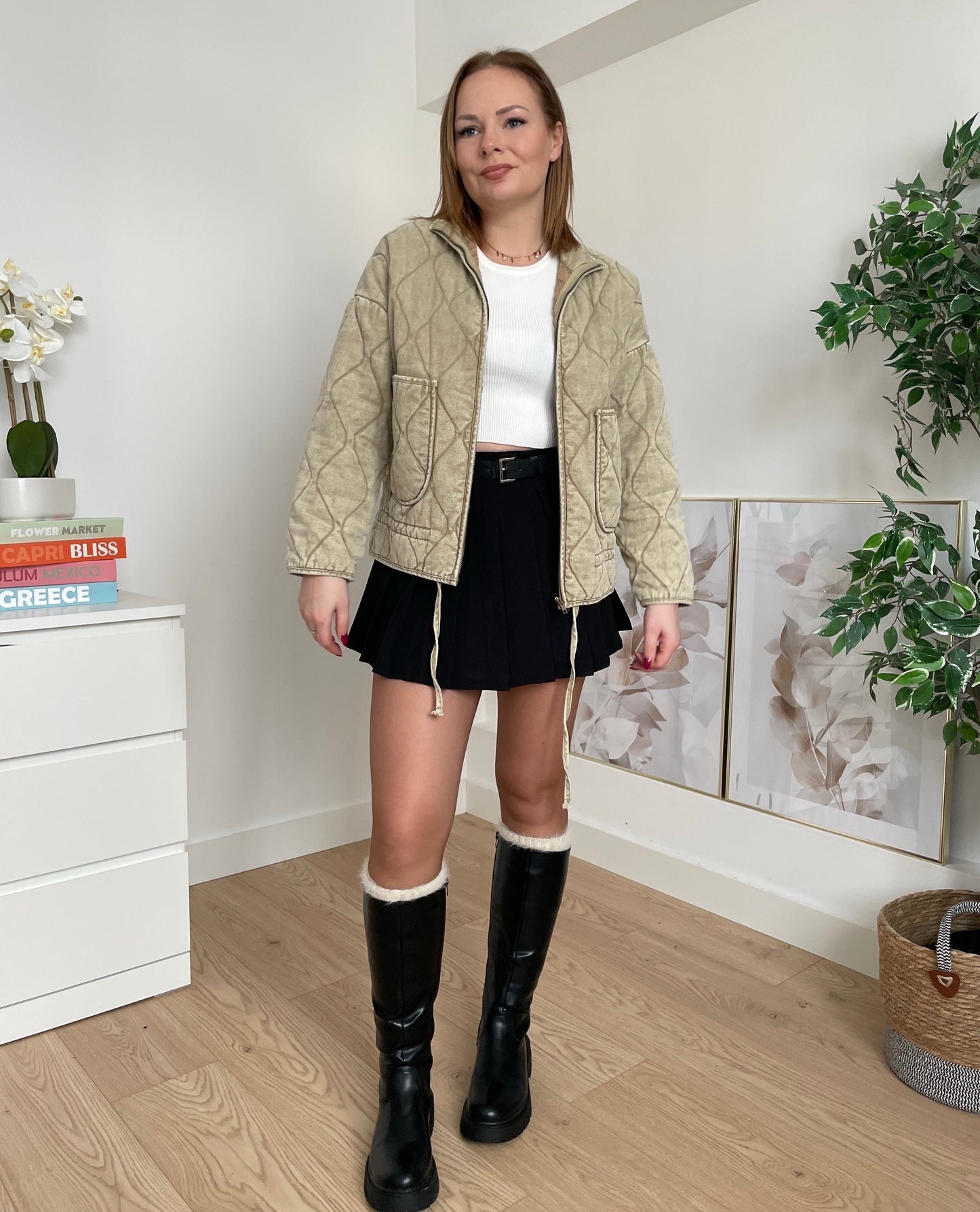 Veste matelassée beige INES