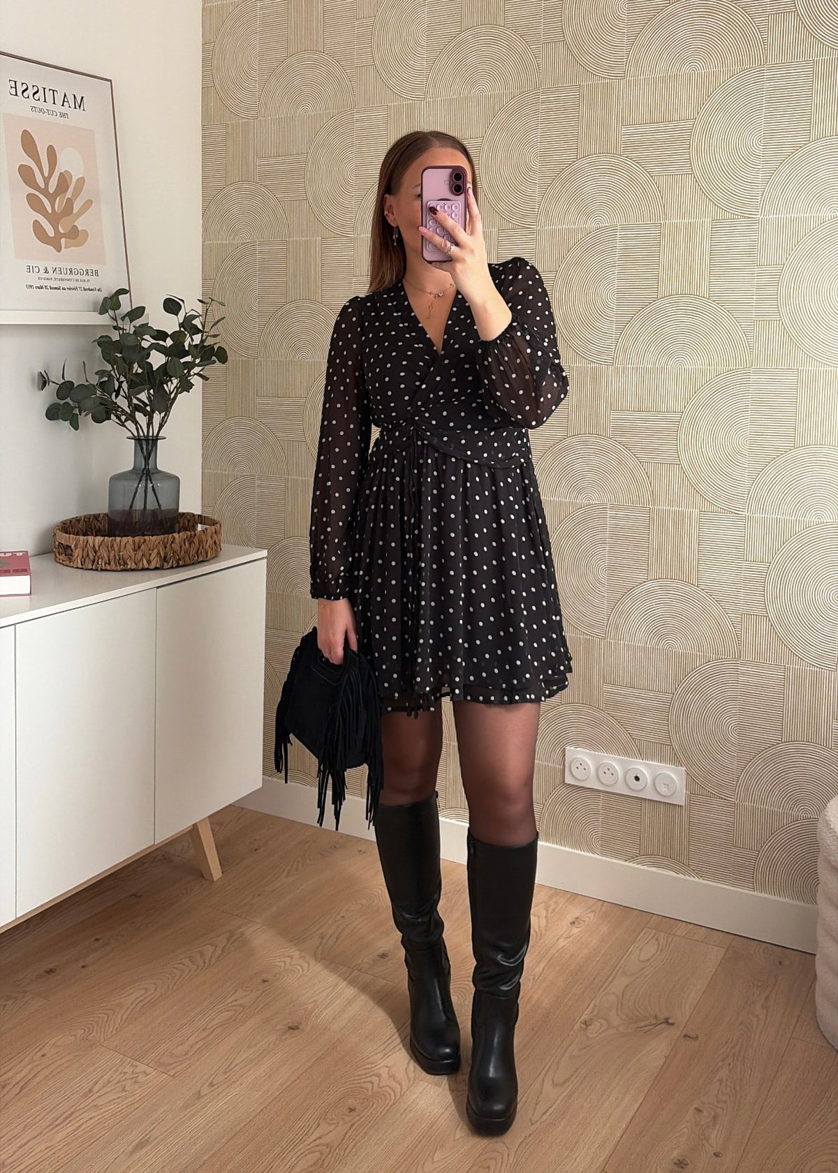 Robe noire à pois - CASSIE
