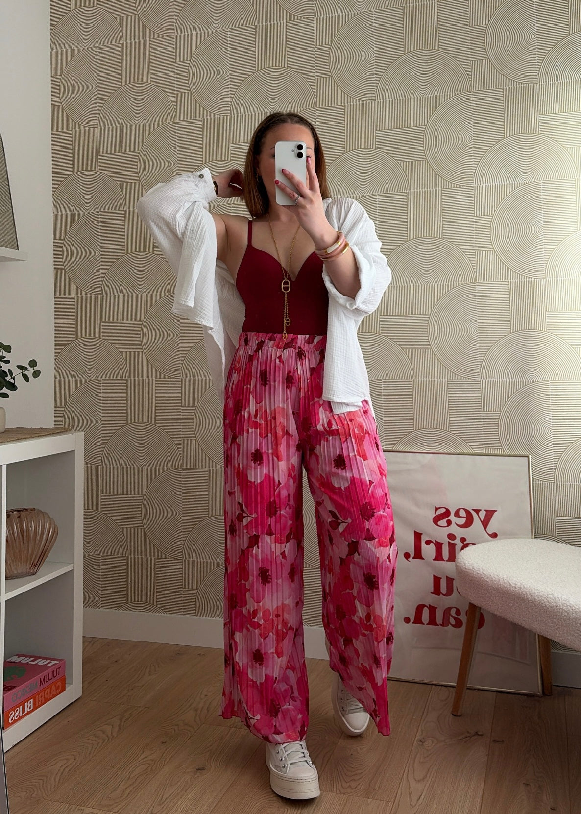 Pantalon plissé rose - NINA