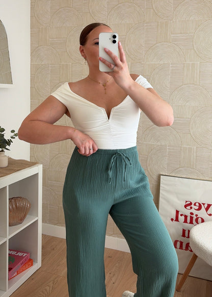 Pantalon céladon - GAZE DE COTON
