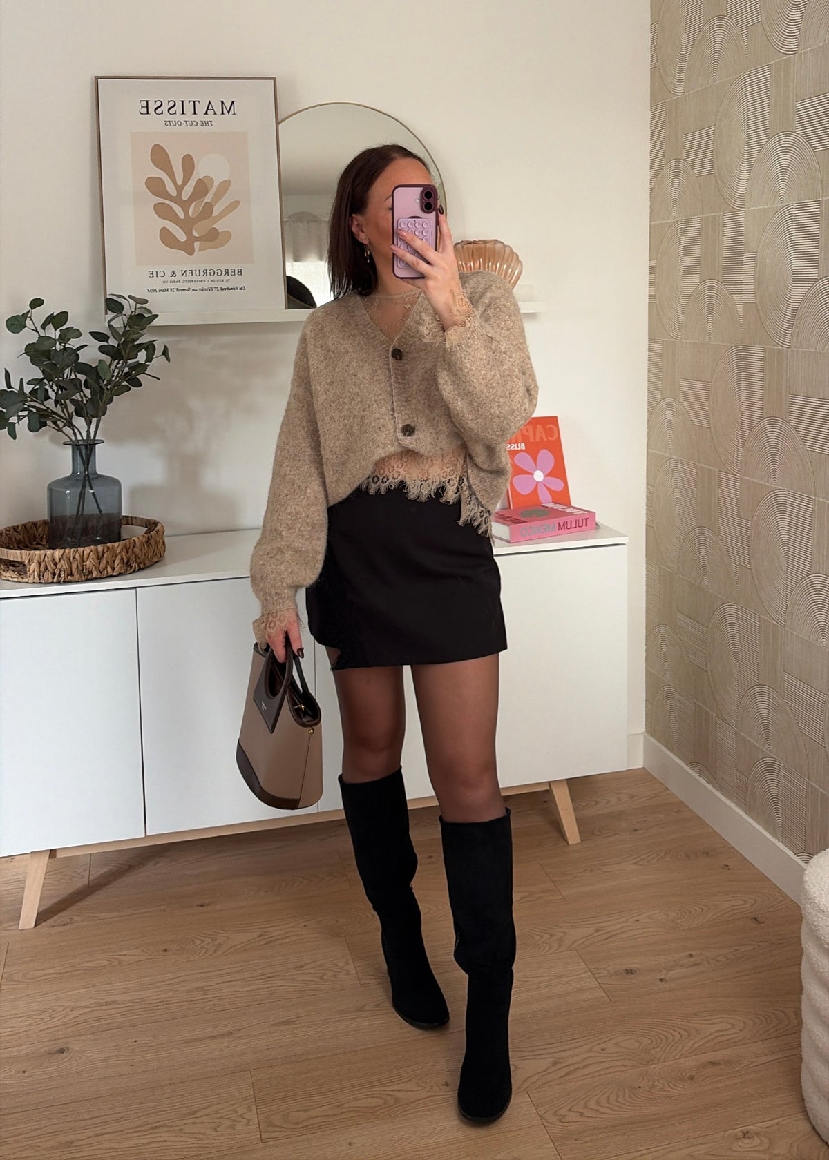 Cardigan dentelle beige - LINA