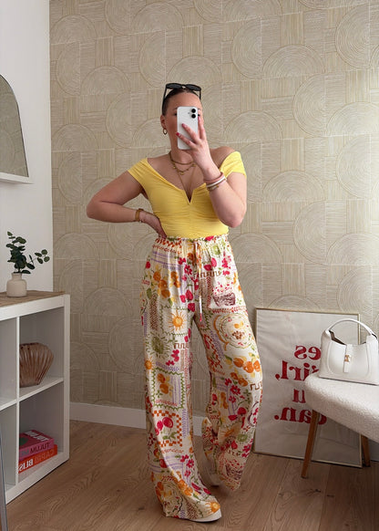 PRÉCOMMANDE / Pantalon fluide jaune - VINTAGE