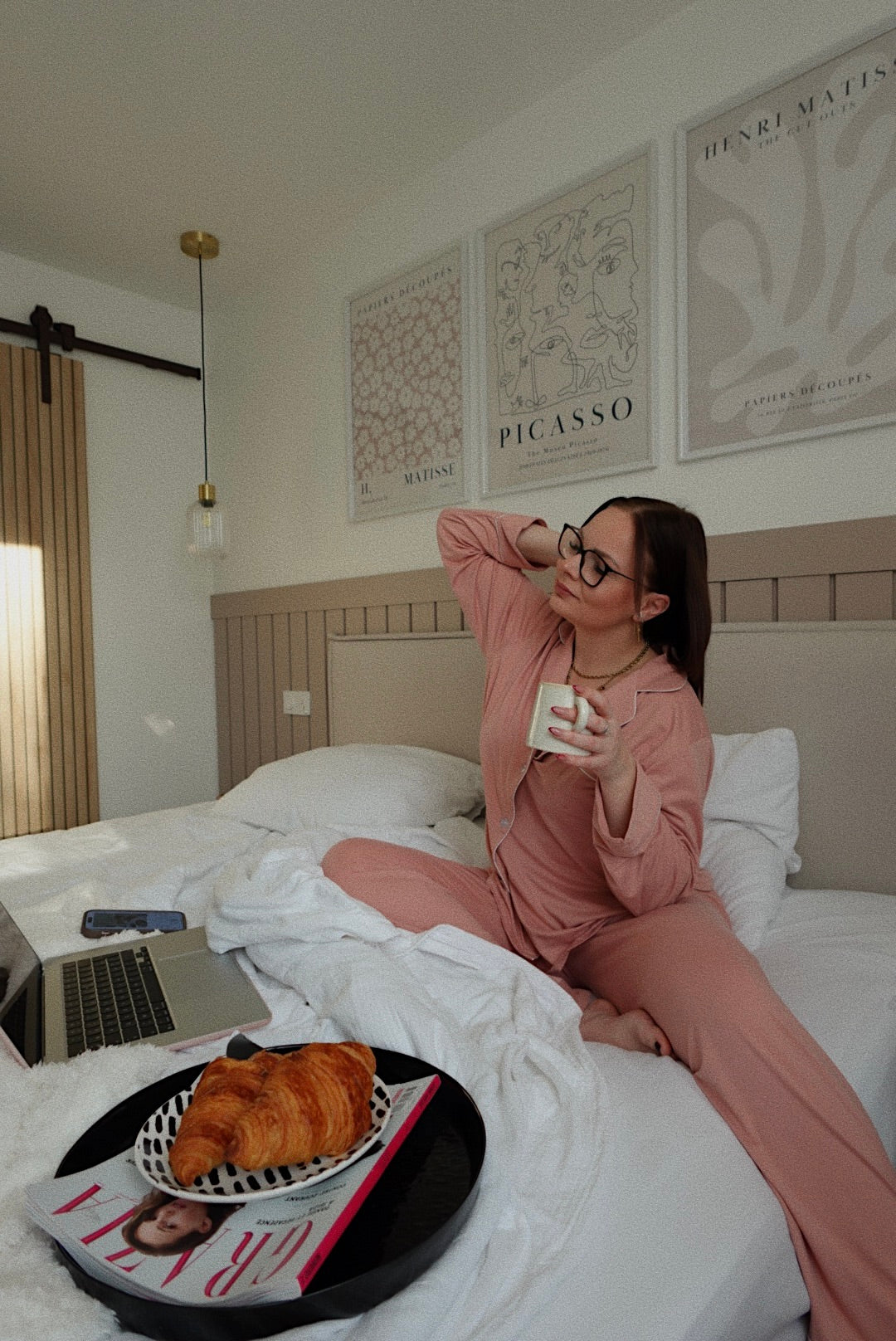 Ensemble de pyjama rose - CÔTELÉ