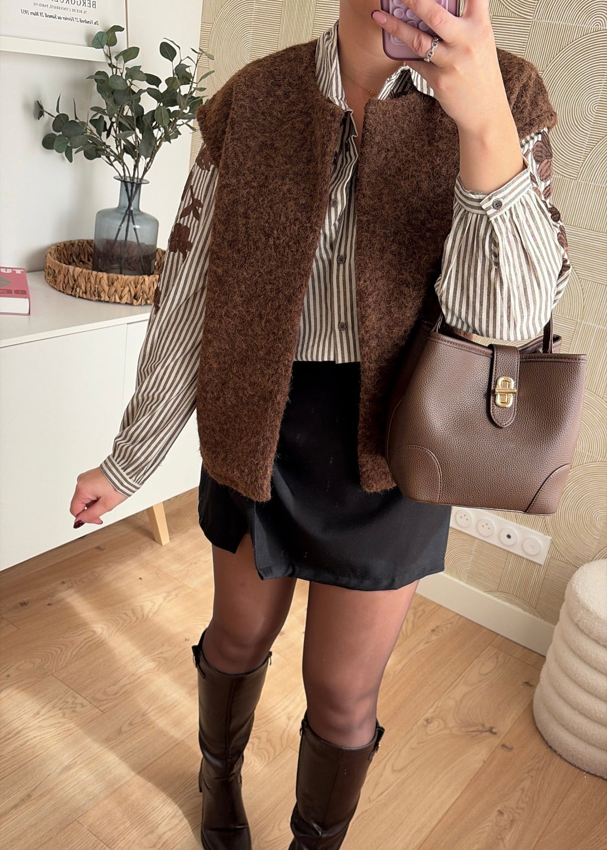 Veste bouclette choco - AMBER
