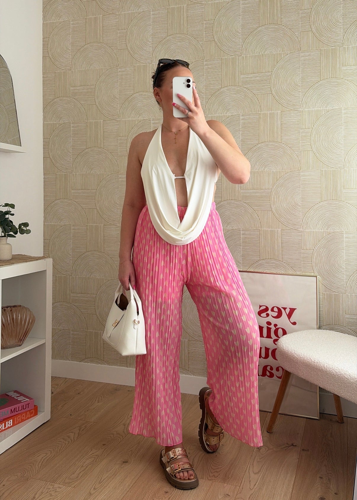 Pantalon plissé coeurs - LOVELY