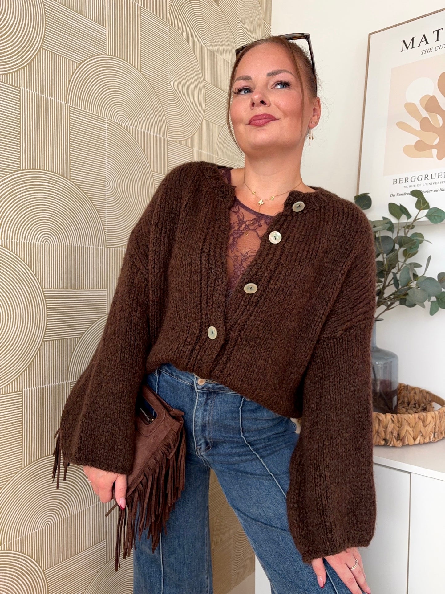 PRÉCOMMANDE / Cardigan maille choco - CLAUDIA