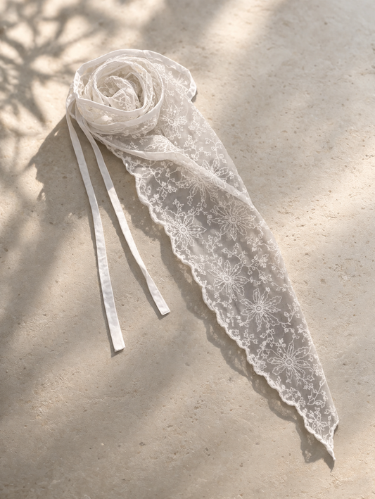 Foulard dentelle + sequins