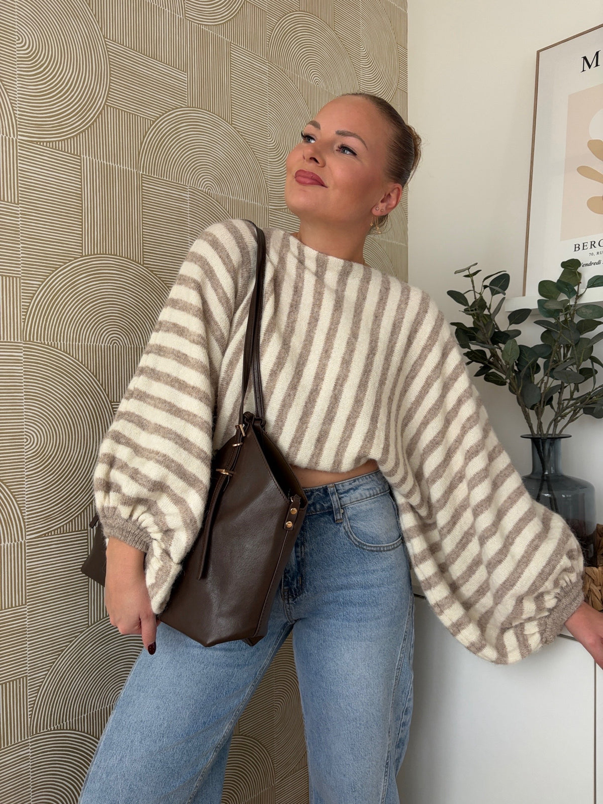 Pull rayé beige - ALIX