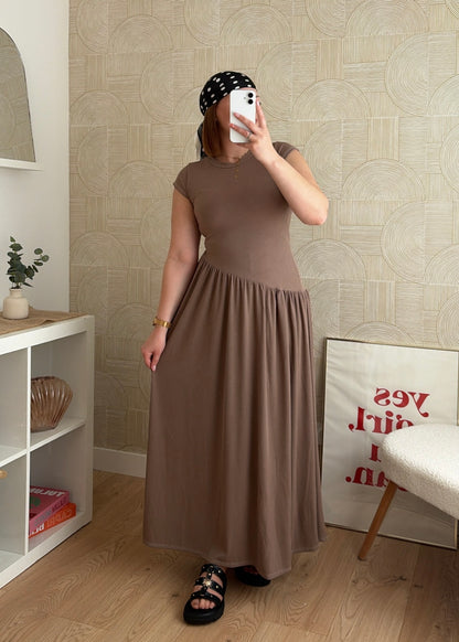 Robe longue taupe - HARMONY