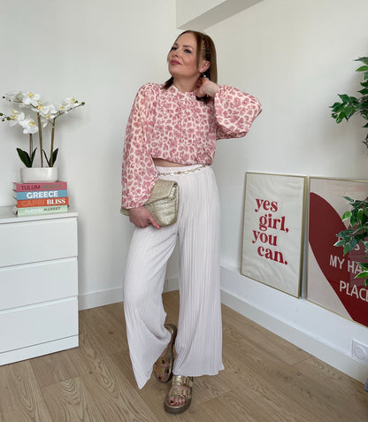 Pantalon plissé beige LYNE