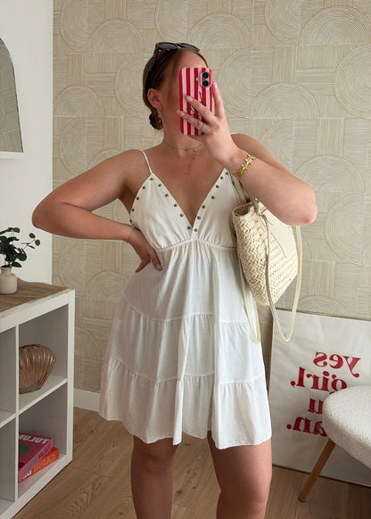 Robe cloutée blanche - OLIVIA