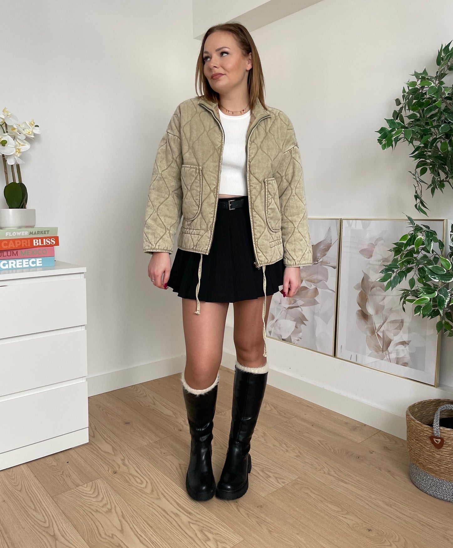 Veste matelassée beige INES