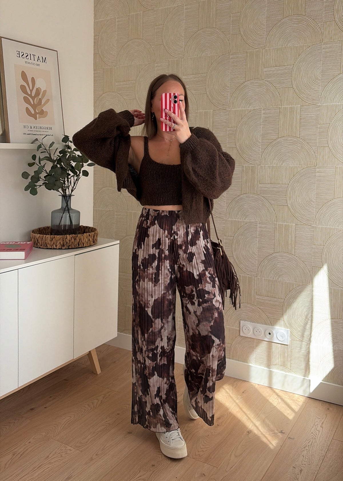 Pantalon plissé choco - LEELOO