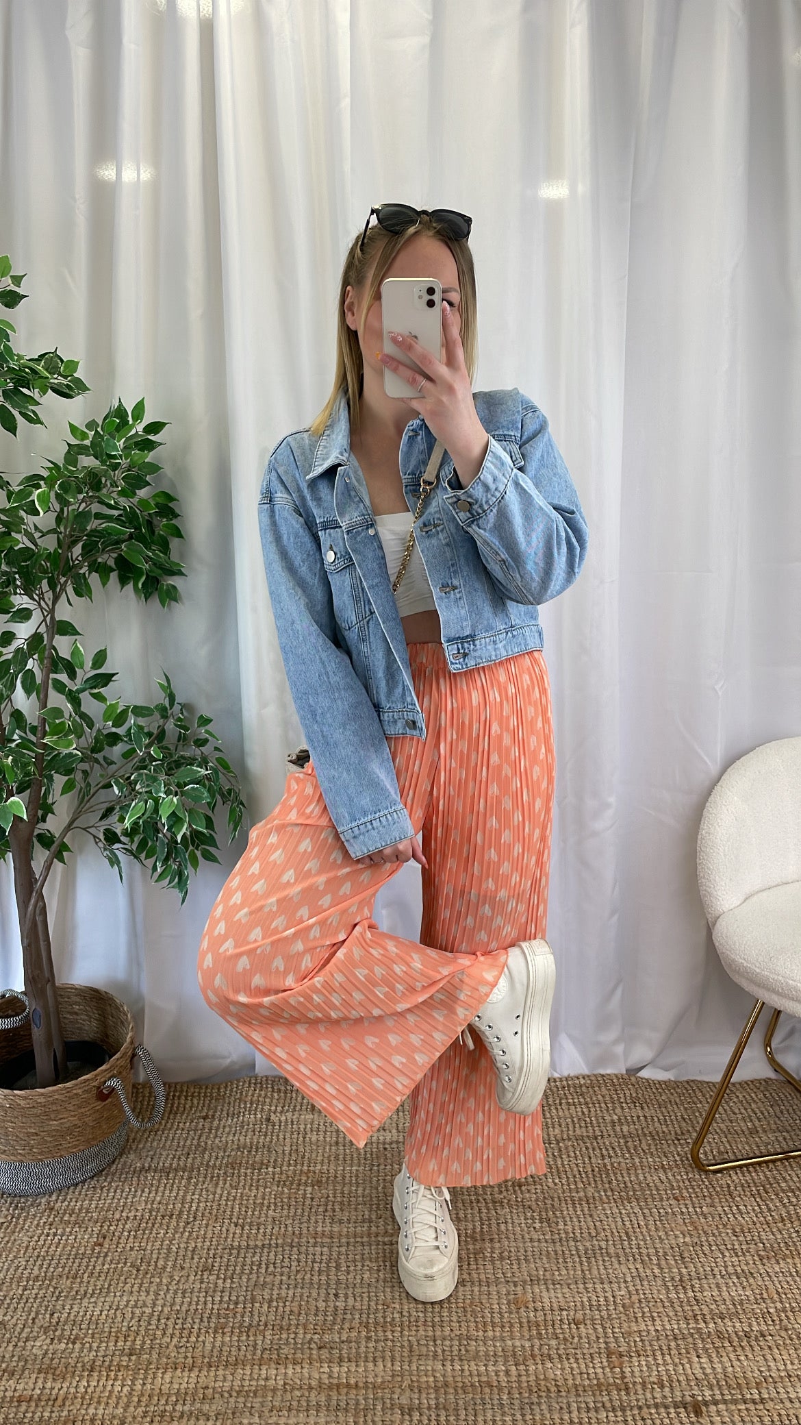 Pantalon plissé LOVELY - Orange