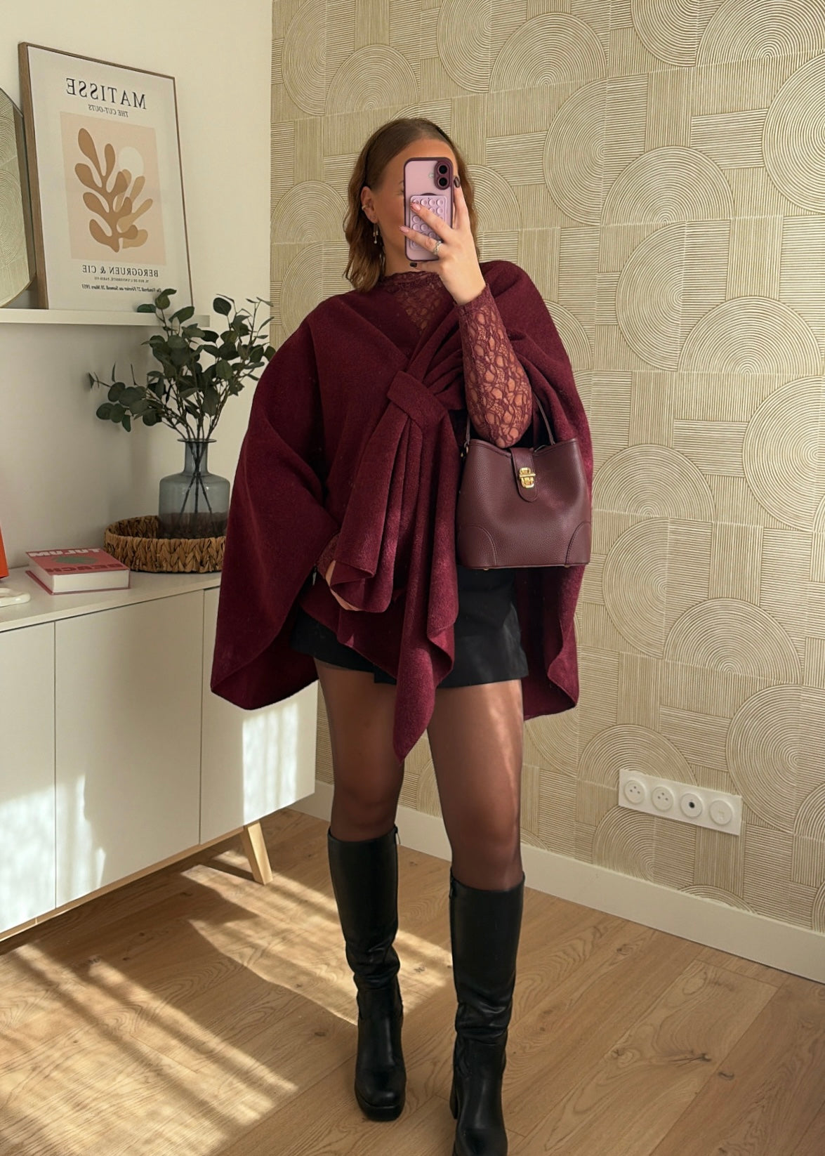 Poncho bordeaux - NATE