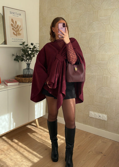 Poncho bordeaux - NATE