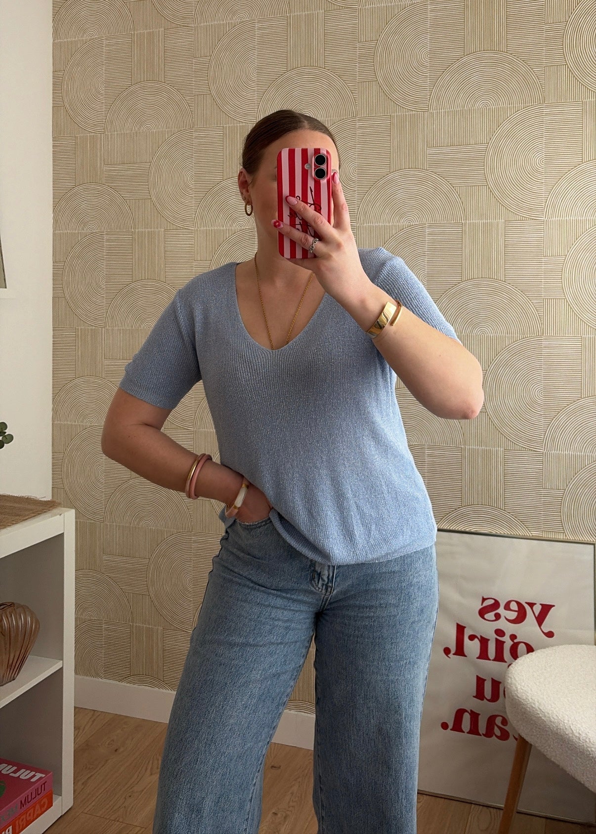 Top bleu ciel- LUREX