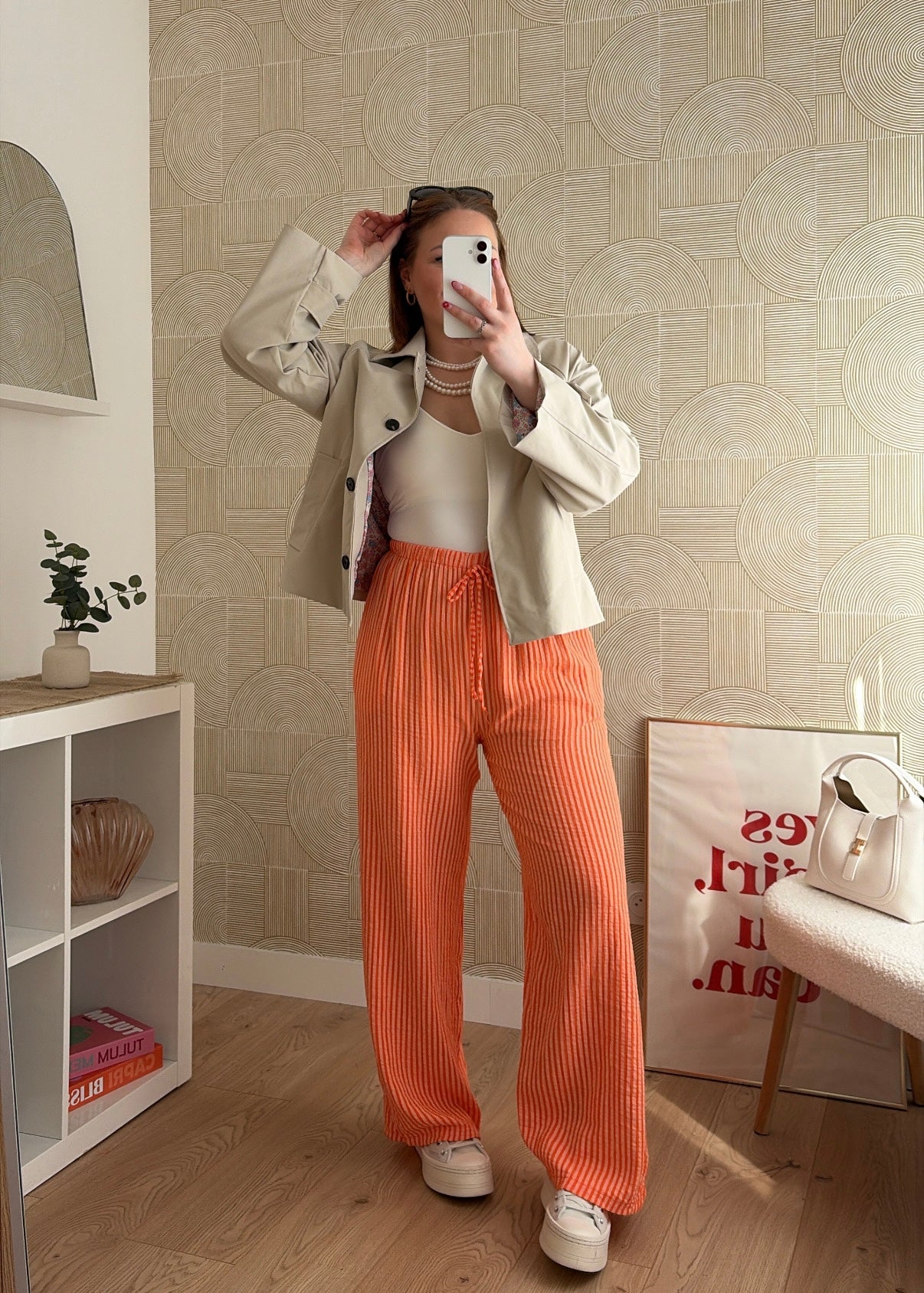 Pantalon orange - GAZE DE COTON