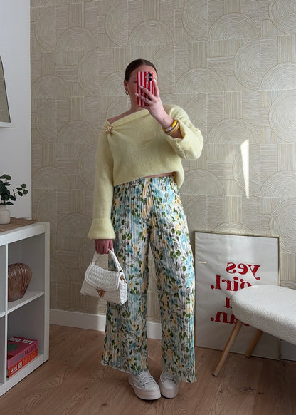 Pantalon plissé jaune - INAYA