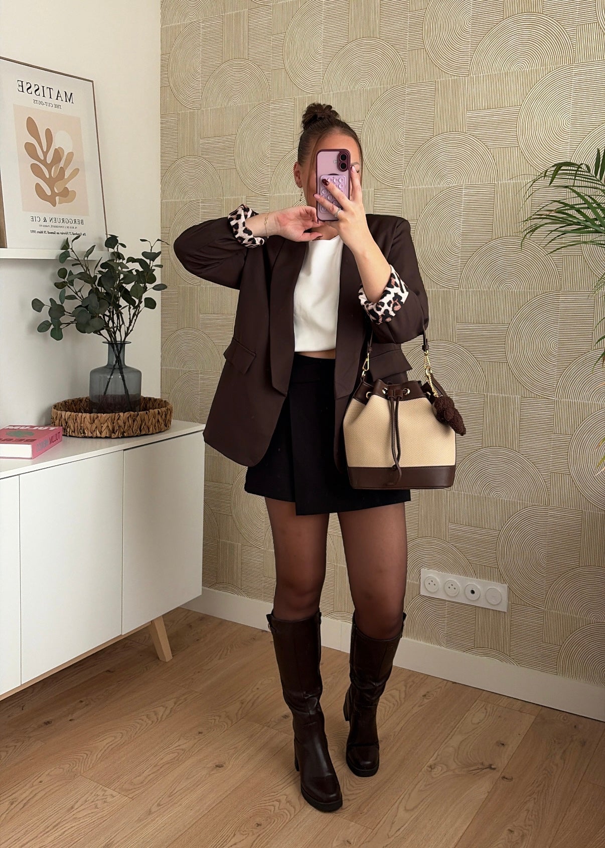 Blazer choco à revers - LEO