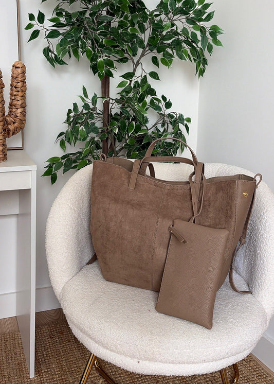 Sac suédine taupe - LOU