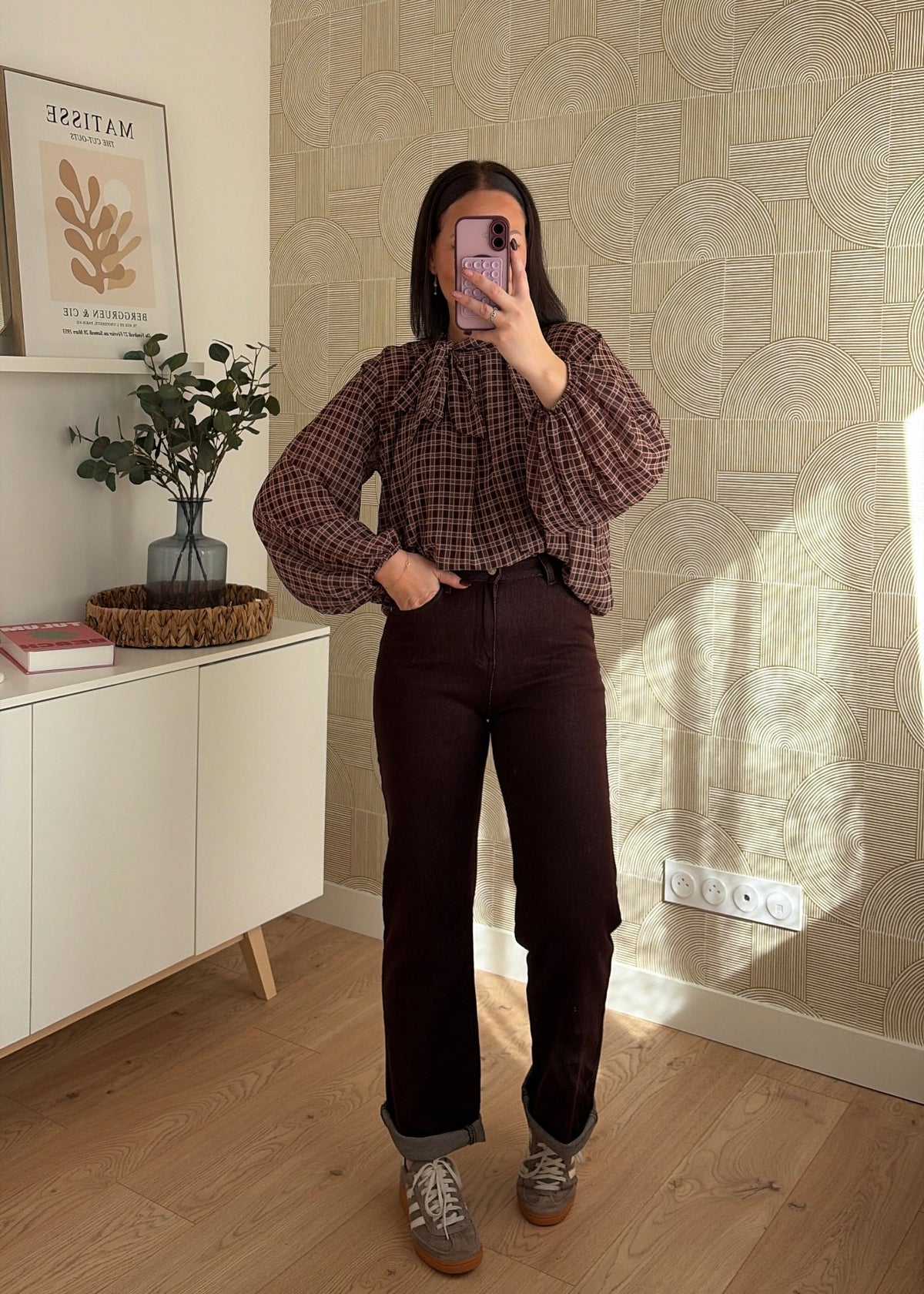 Jean wide leg choco - ARIA
