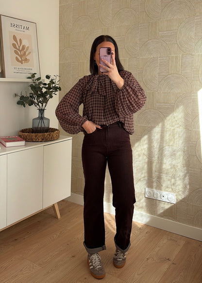 Jean wide leg choco - ARIA