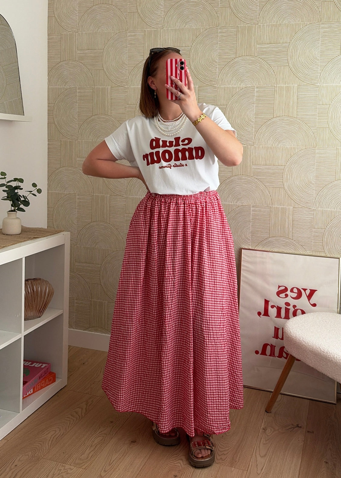 Jupe longue rouge - VICHY