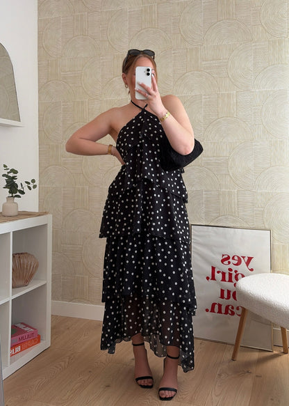 Robe à volants noire - FLYA