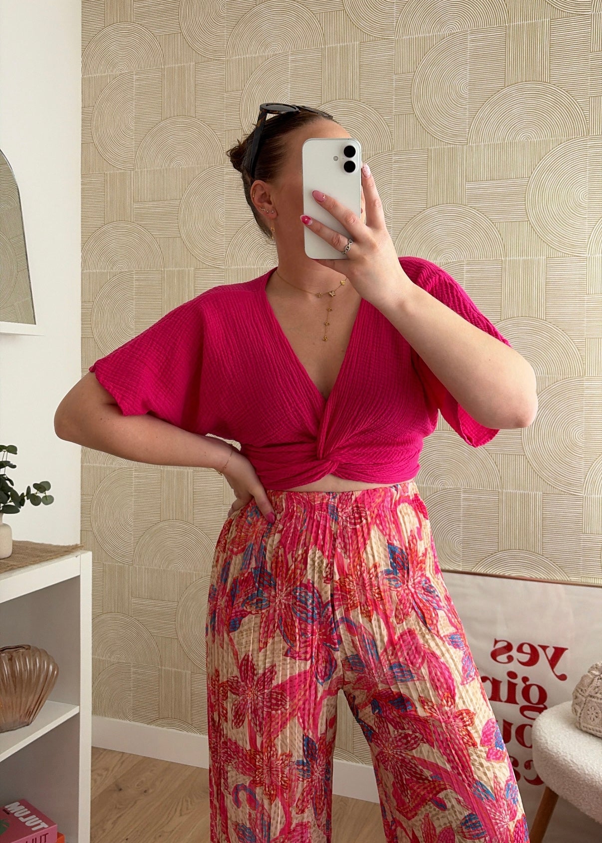 Pantalon plissé fuchsia - BAHIA