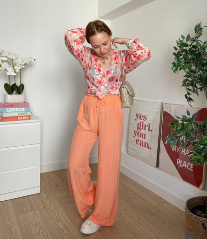 Pantalon fluide saumon CLAIRE