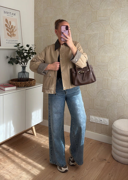 Veste beige à col - ORLA