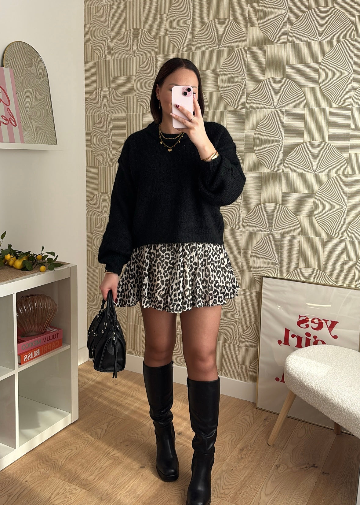 Pull à surpiqûres - NOIR