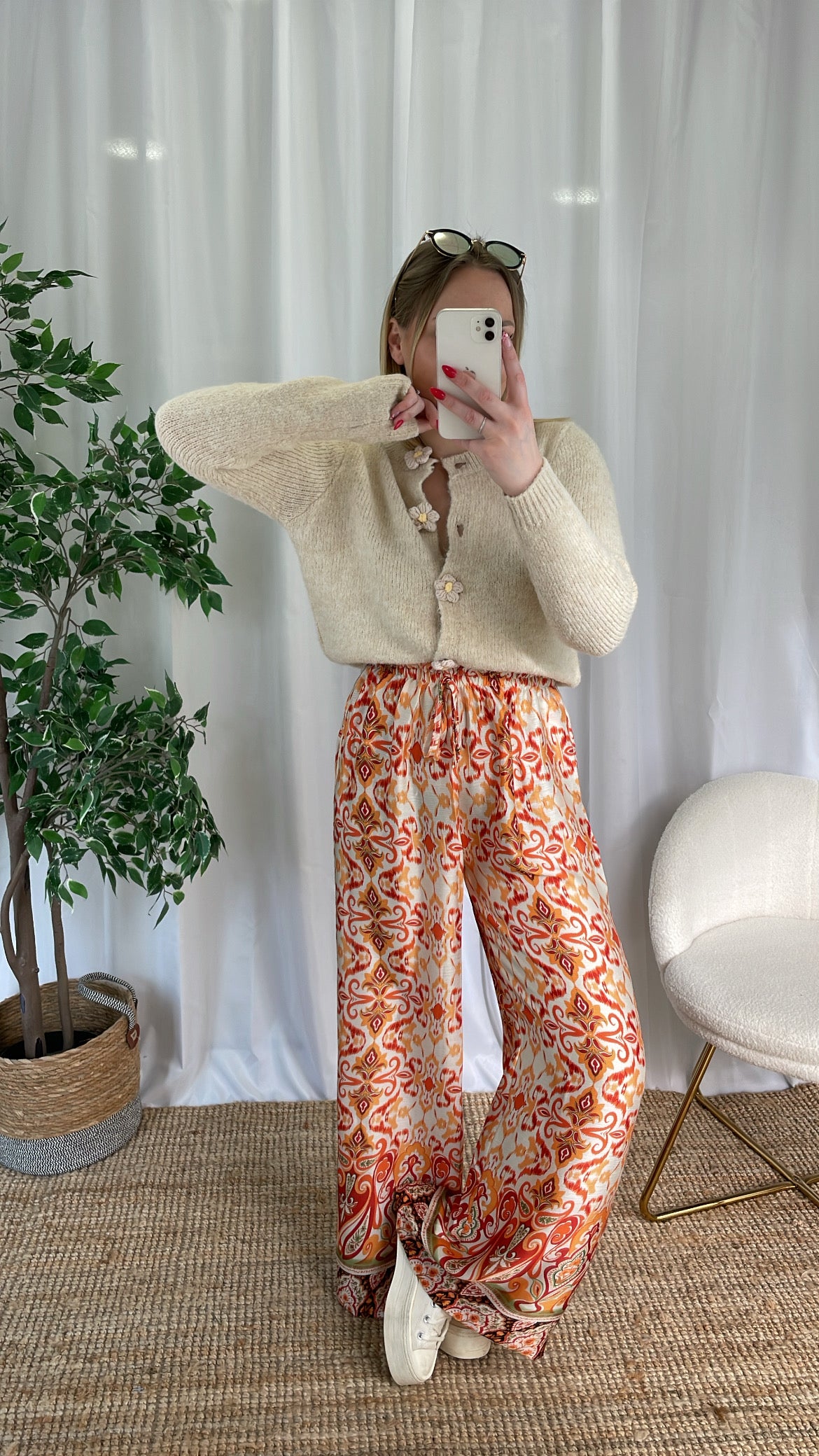 Pantalon fluide orange LUCYA