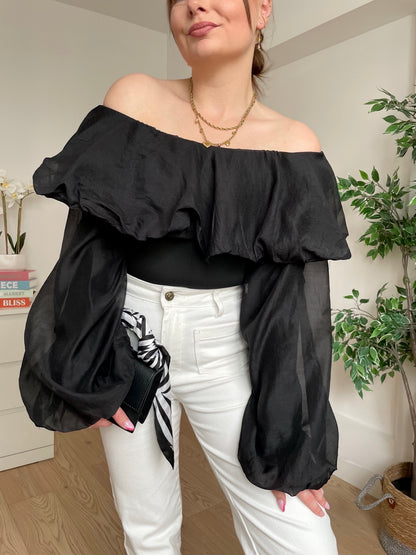 Tops épaules dénudées noir CLAUDIE