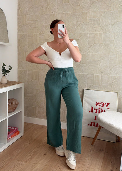 Pantalon céladon - GAZE DE COTON