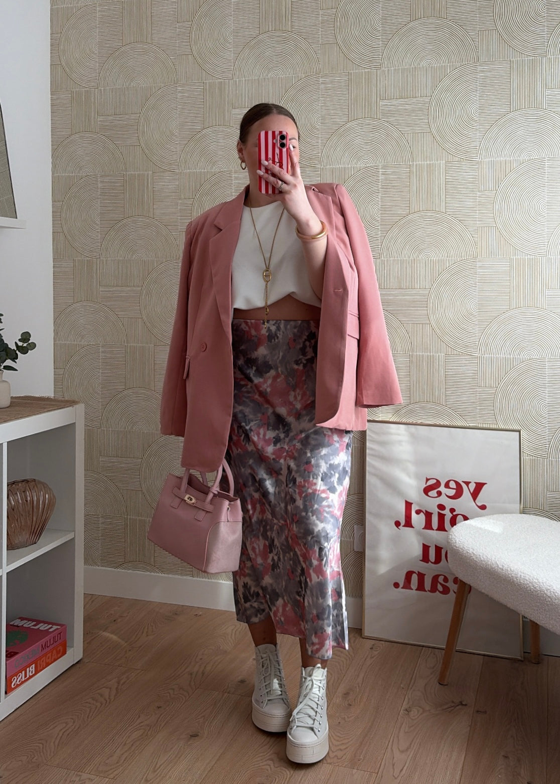 Jupe satinée rose - DAPHNEA