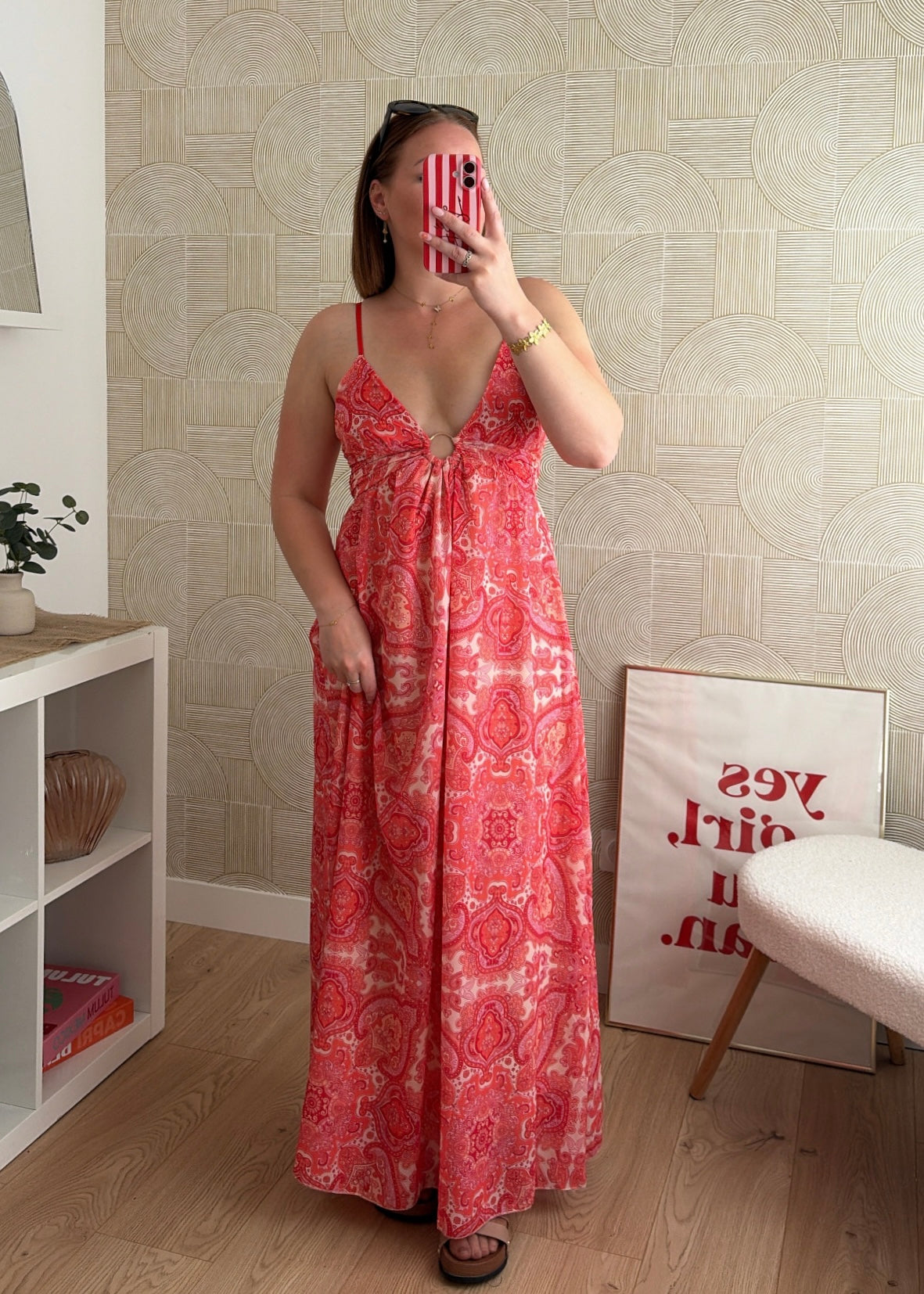 Robe longue corail - SIENNA
